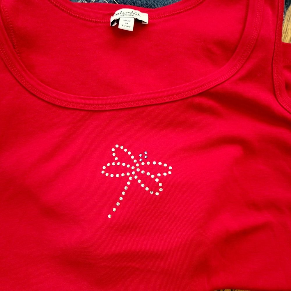 Upcycled Rhinestone Dragon Fly Tank Top - Picture 2 of 4